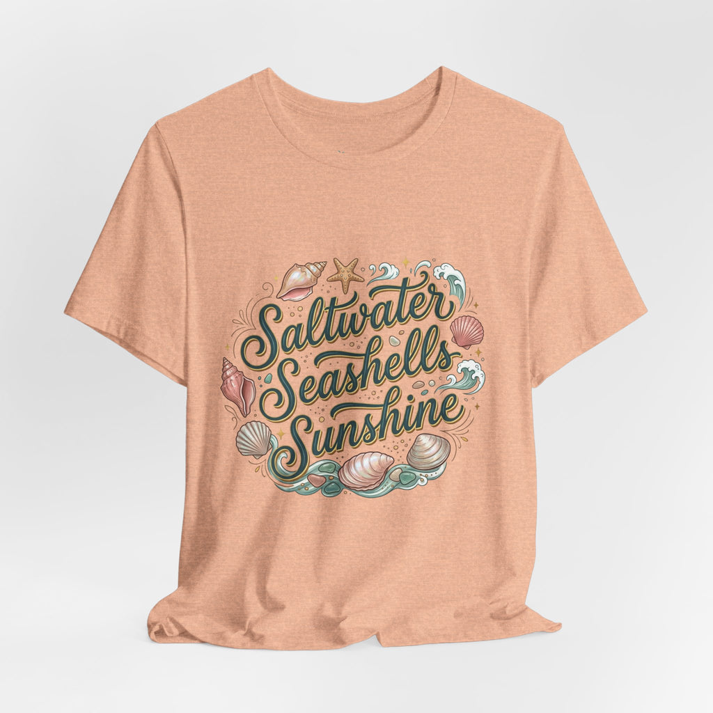 Saltwater Seashells Sunshine T-Shirt — Beachy Coastal Graphic Tee