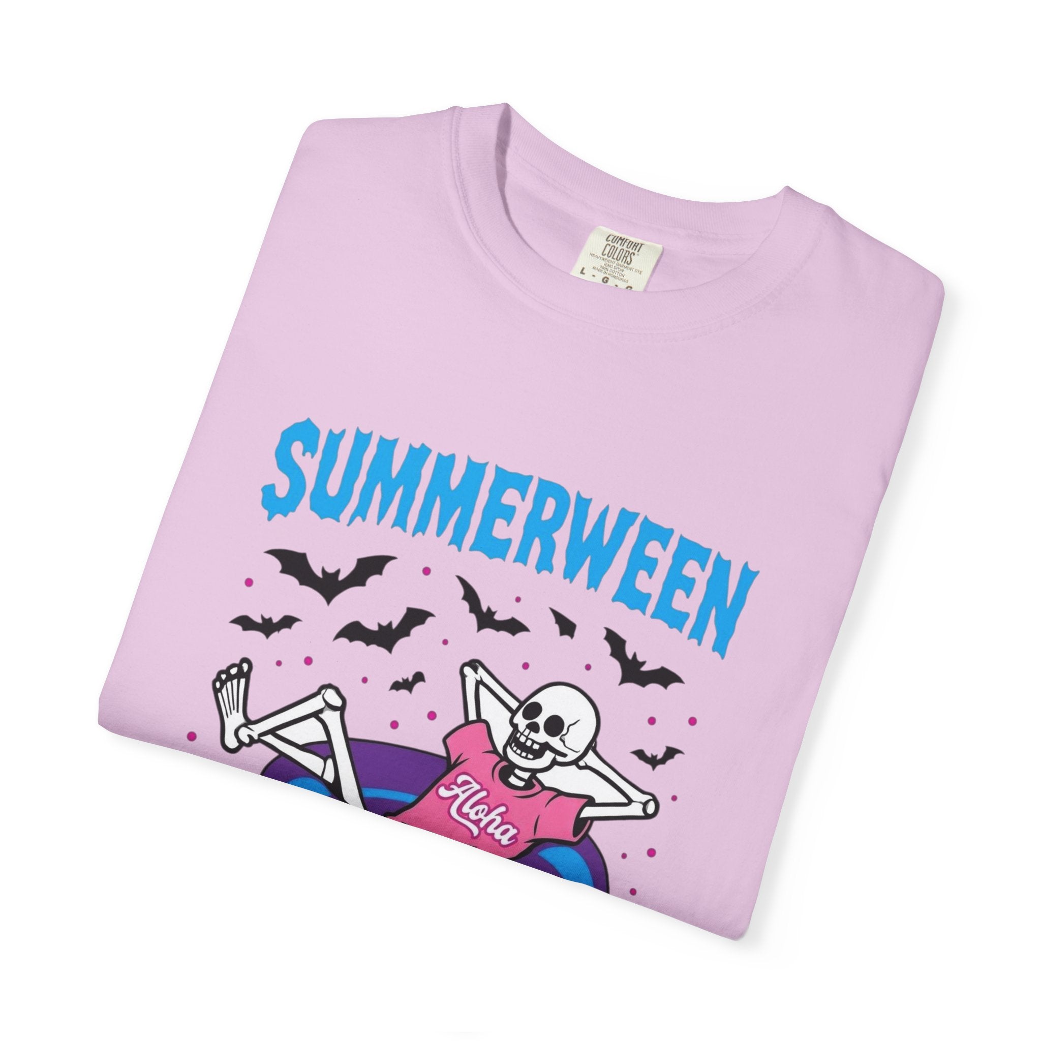 Summerween Vibes Skeleton T-shirt | Spooky Summer Beach| Love, Hawaii Halloween