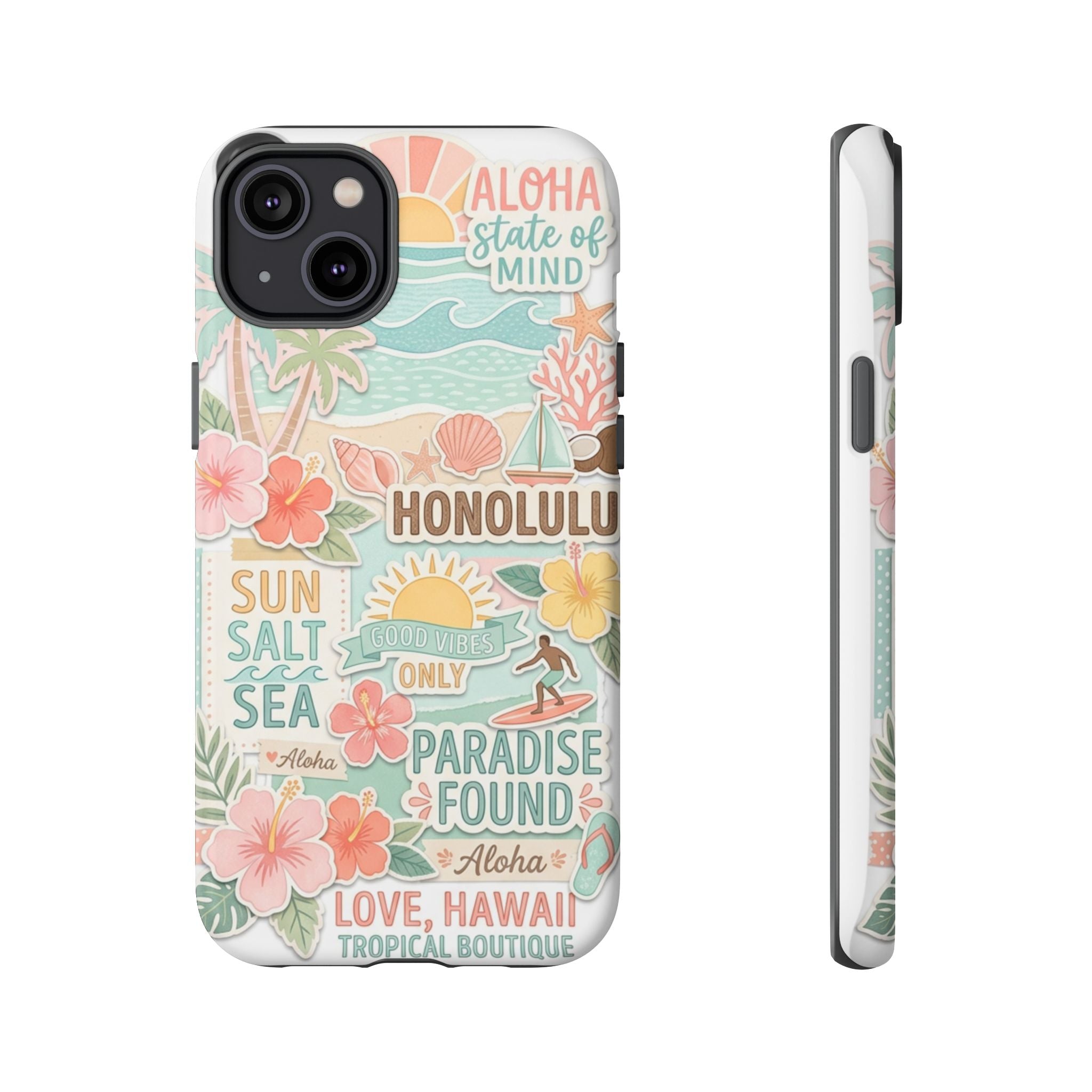 Hawaii Beach Collage Phone Case | Tropical Honolulu Floral Paradise