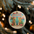 Mele Kalikimaka Surfboard Ornament Ceramic Decoration | Hawaiian Christmas Aloha