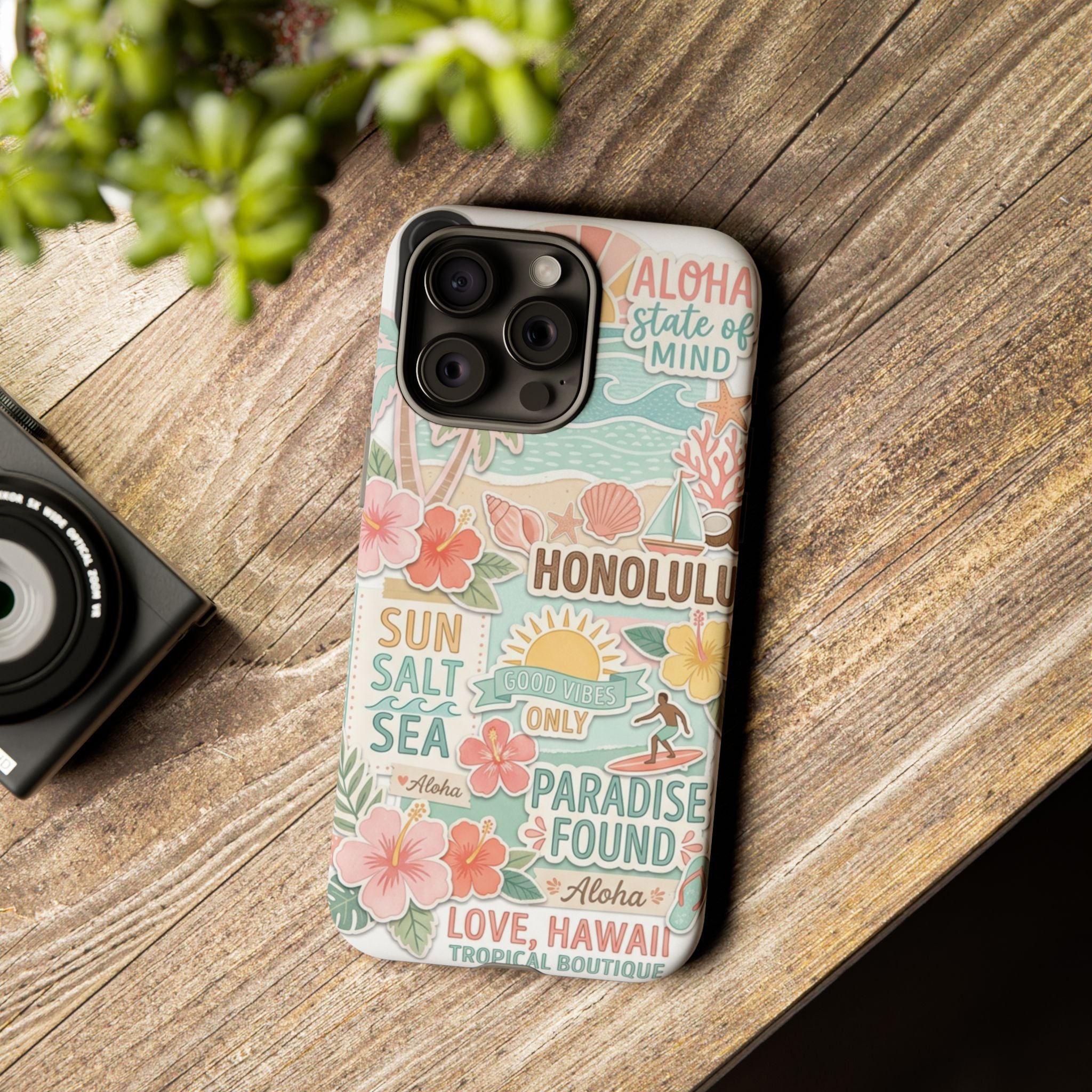 Hawaii Beach Collage Phone Case | Tropical Honolulu Floral Paradise