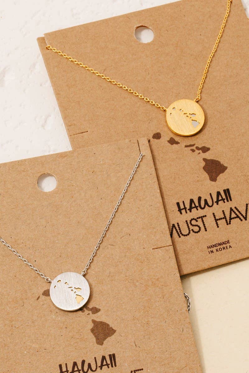 Hawaii Islands Coin Necklace – Gold