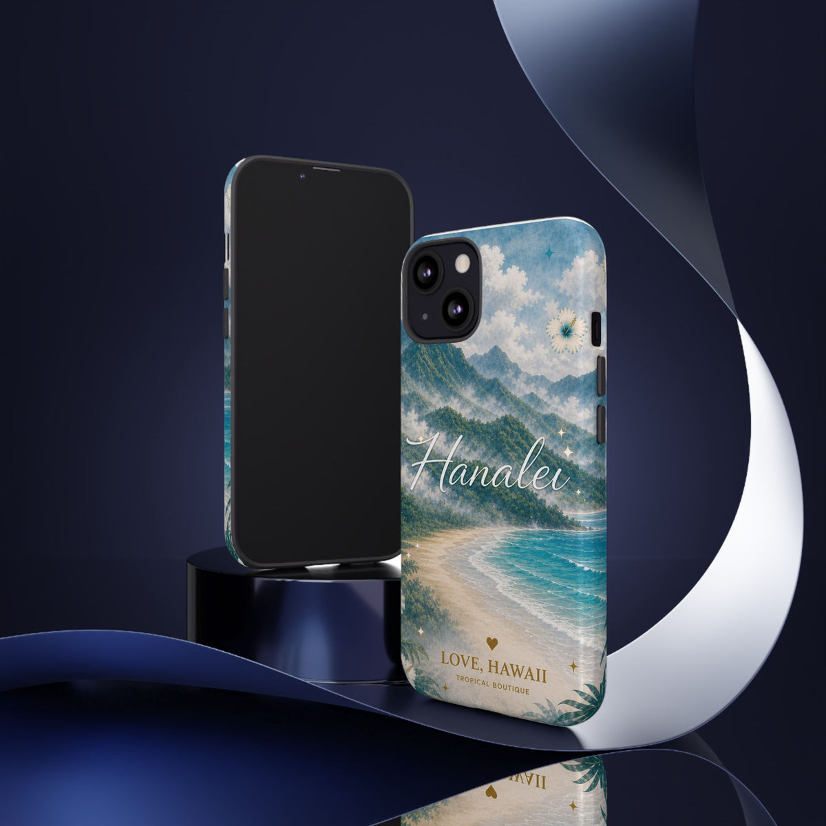 Hanalei Coastal Mist Hawaii Phone Case| Watercolor Tropical Art Tough Case, Love Hawaii Boutique Gift