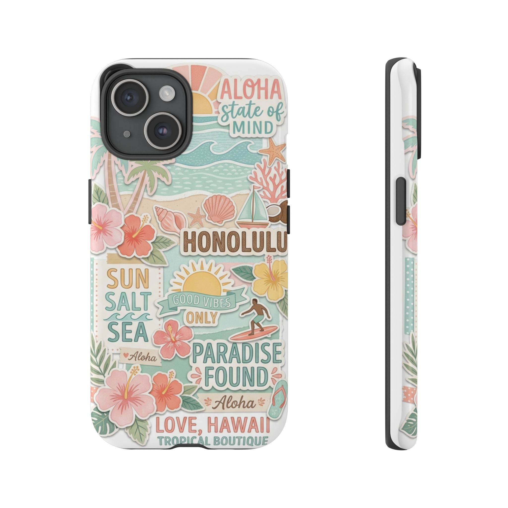 Hawaii Beach Collage Phone Case | Tropical Honolulu Floral Paradise