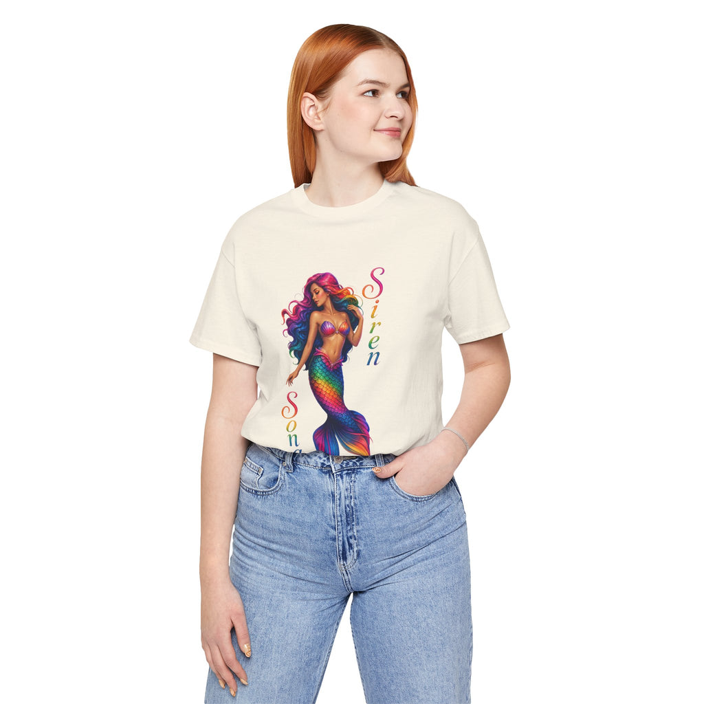 Rainbow Mermaid Siren Song Tee | Colorful Mermaid Illustration T-Shirt