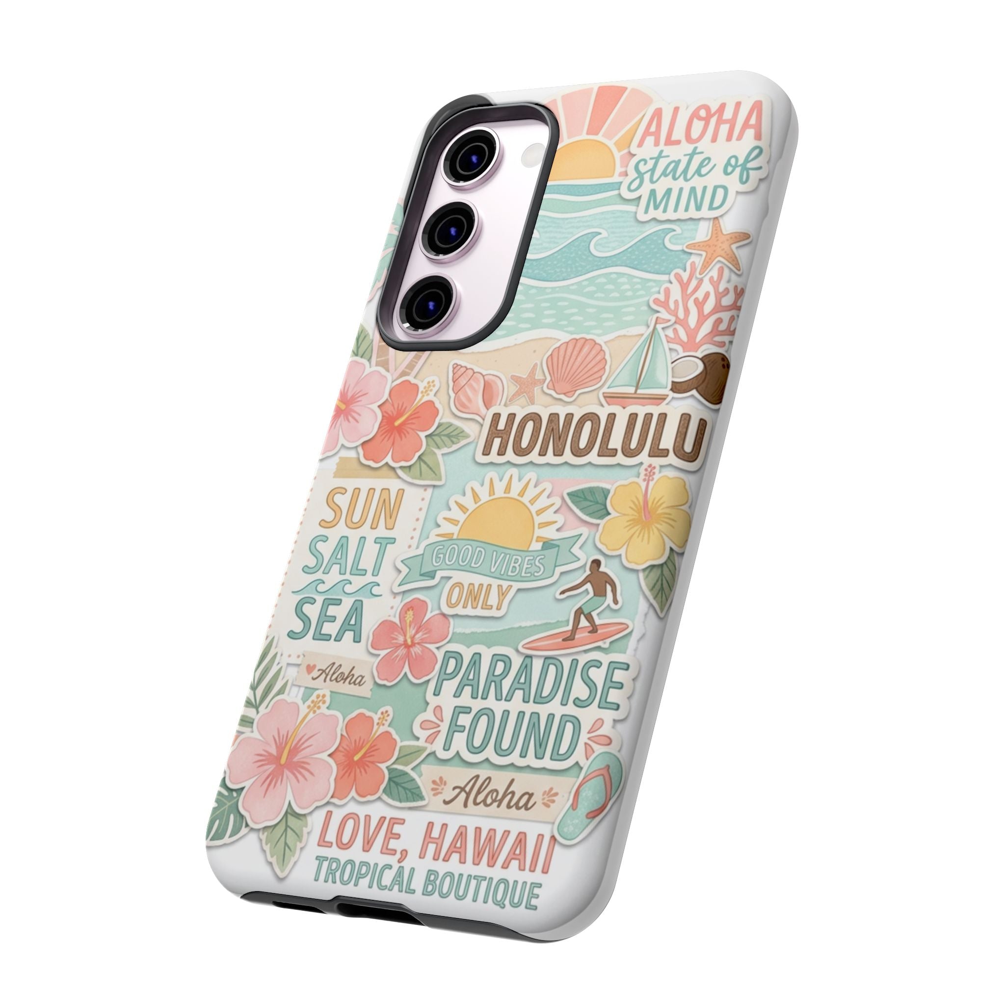 Hawaii Beach Collage Phone Case | Tropical Honolulu Floral Paradise