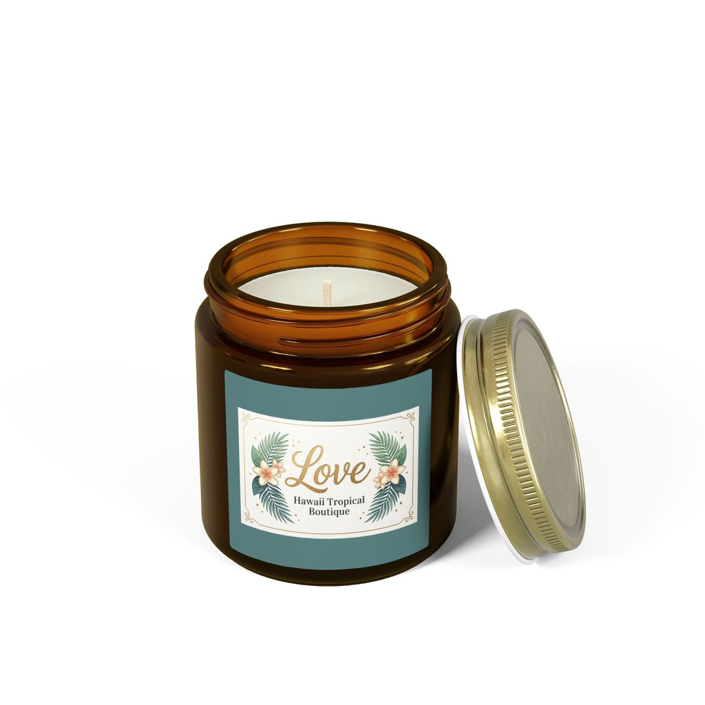Coconut Apricot Scented Candle — Tropical Boutique Soy Jar (4oz or 9oz)-Love, Hawaii Home Collection