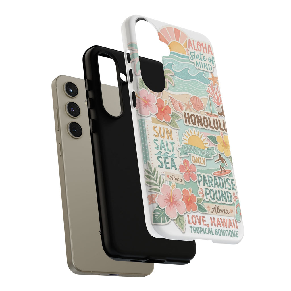 Hawaii Beach Collage Phone Case | Tropical Honolulu Floral Paradise