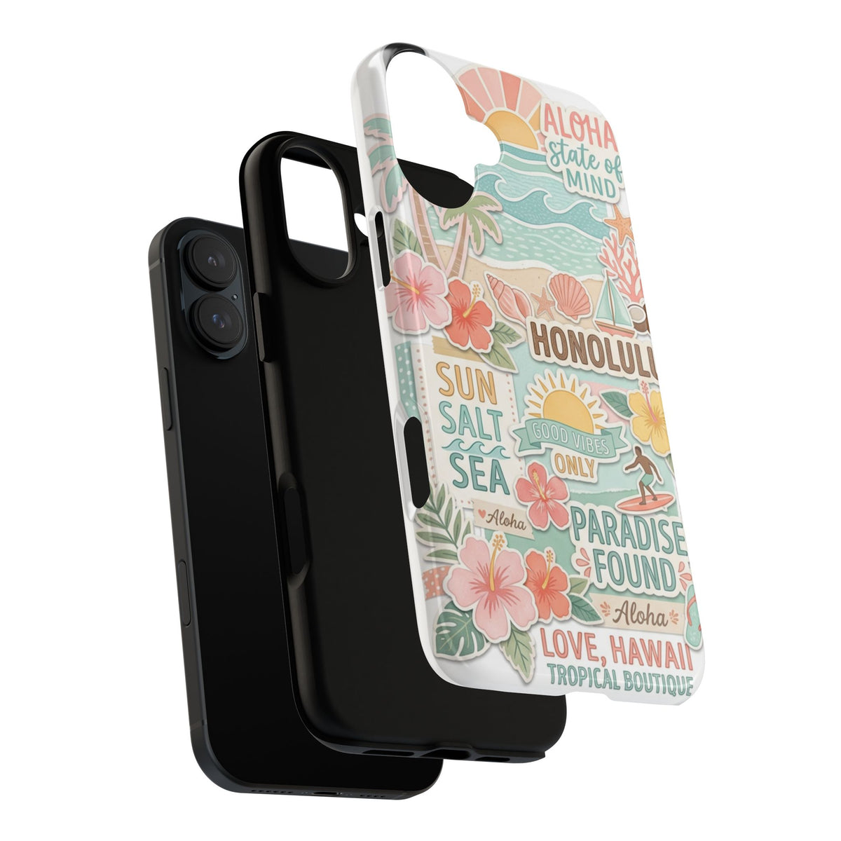 Hawaii Beach Collage Phone Case | Tropical Honolulu Floral Paradise
