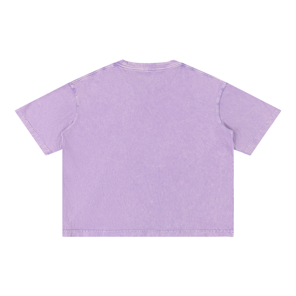 Watercolor Surf Silhouette Tee – Love, Hawaii Collection-Mineral Wash Boxy Cotton T-Shirt