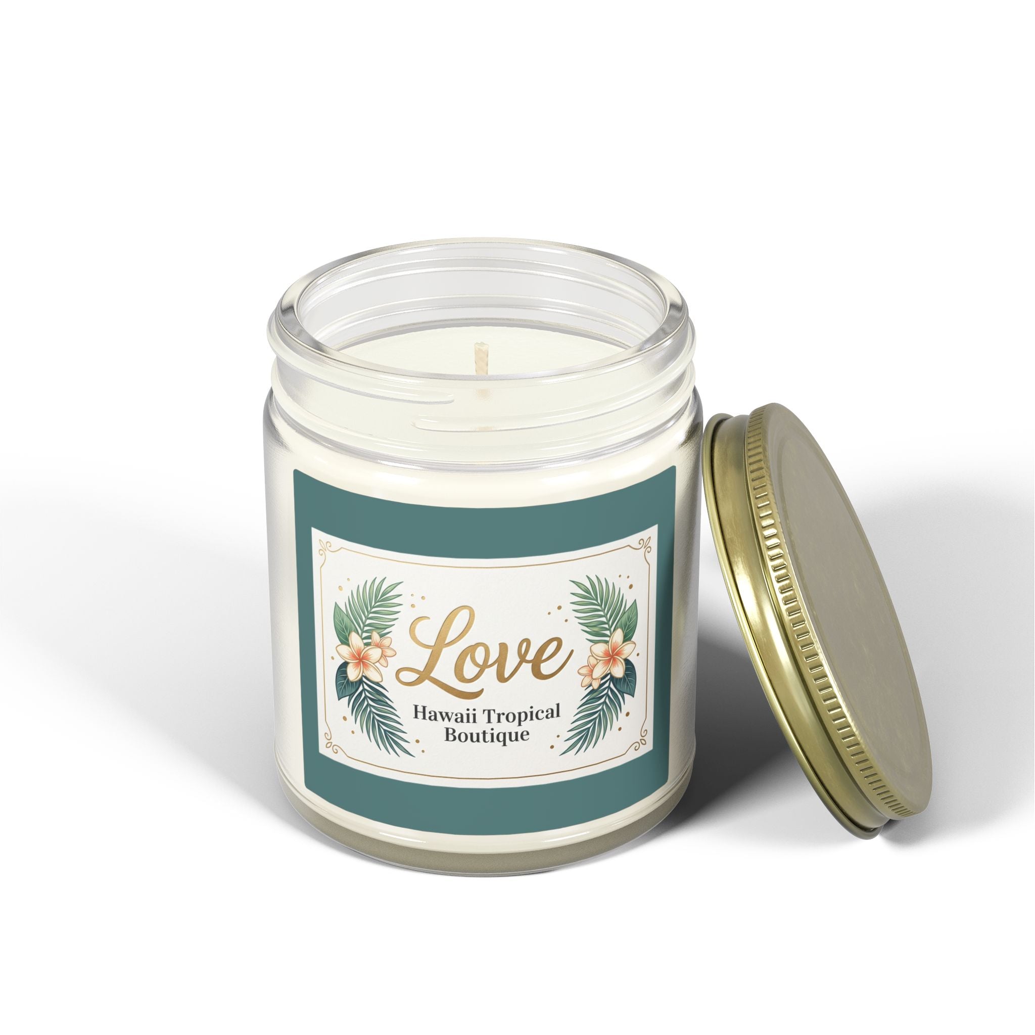 Coconut Apricot Scented Candle — Tropical Boutique Soy Jar (4oz or 9oz)-Love, Hawaii Home Collection