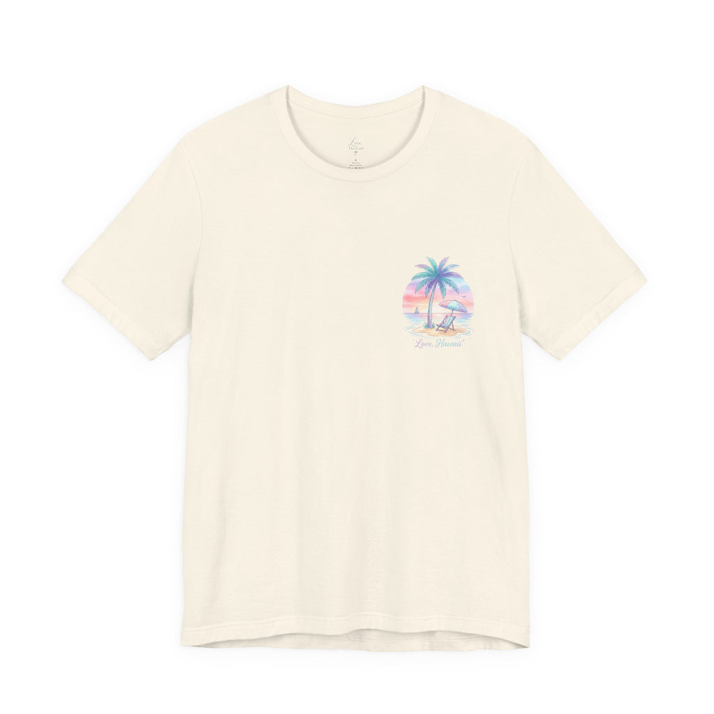 T-Shirt — Lanikai Hawaii Pastel Beach Palm Graphic Tee