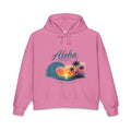 Aloha Hawaii Sunset Wave Palm Trees Hoodie | Beach Tropical Surf Pullover
