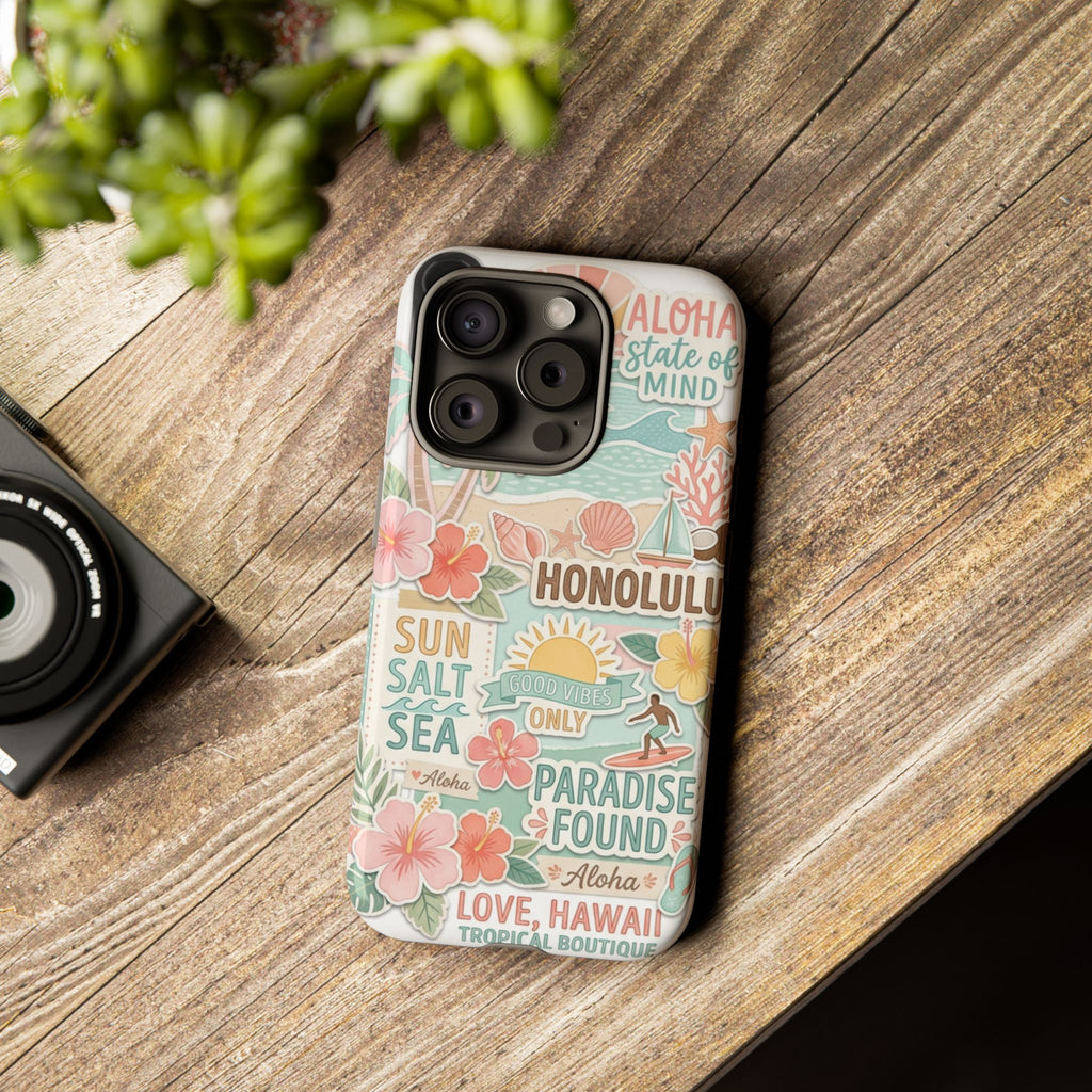 Hawaii Beach Collage Phone Case | Tropical Honolulu Floral Paradise