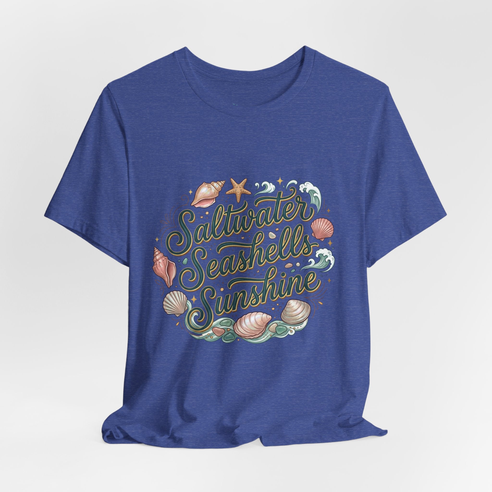Saltwater Seashells Sunshine T-Shirt — Beachy Coastal Graphic Tee