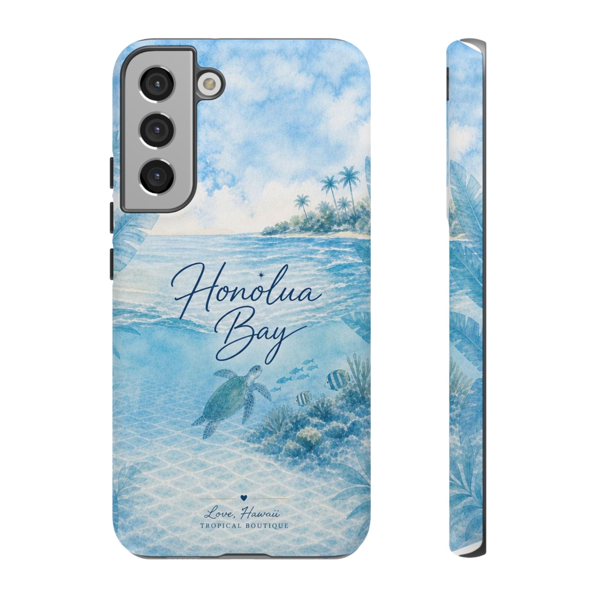 Honolua Bay Hawaii Tough Case | Sea Turtle Ocean Art | Tropical Watercolor Phone Cover