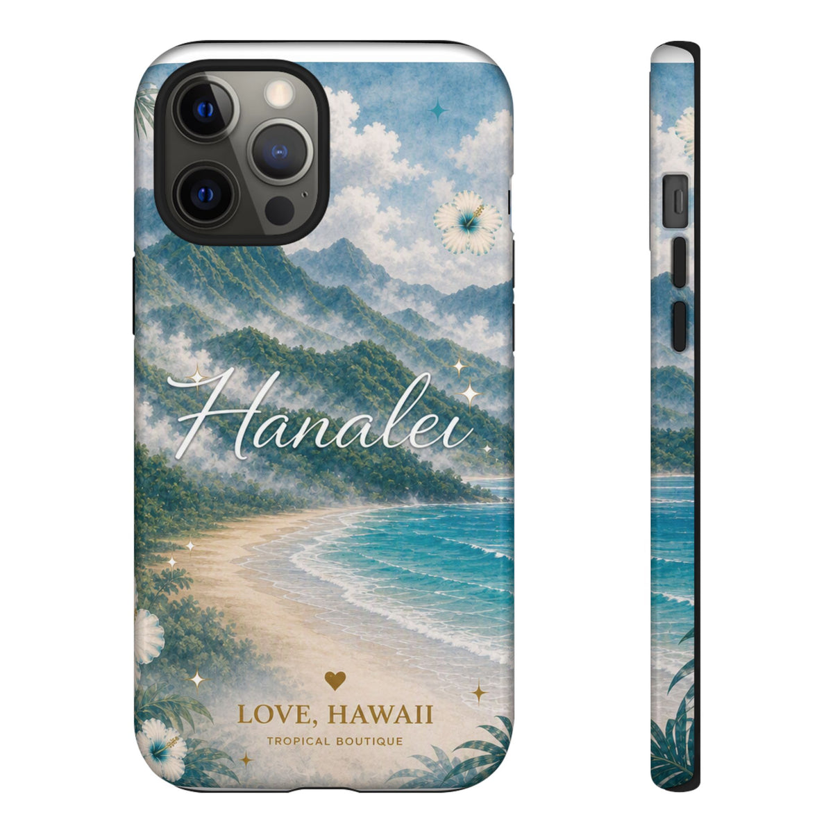 Hanalei Coastal Mist Hawaii Phone Case| Watercolor Tropical Art Tough Case, Love Hawaii Boutique Gift