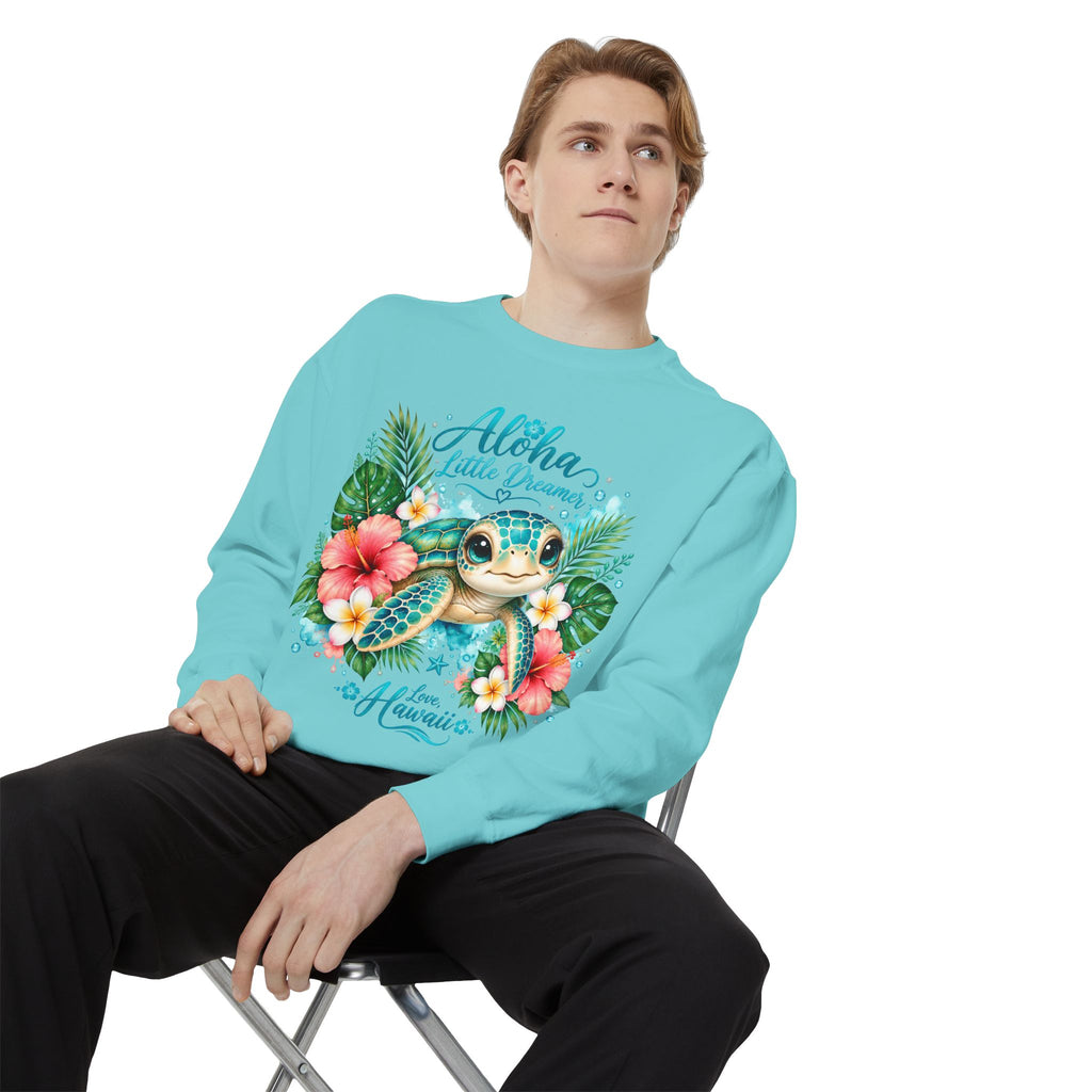 Aloha Little Dreamer Sea Turtle Sweatshirt | Hawaii Floral Beach Vibes
