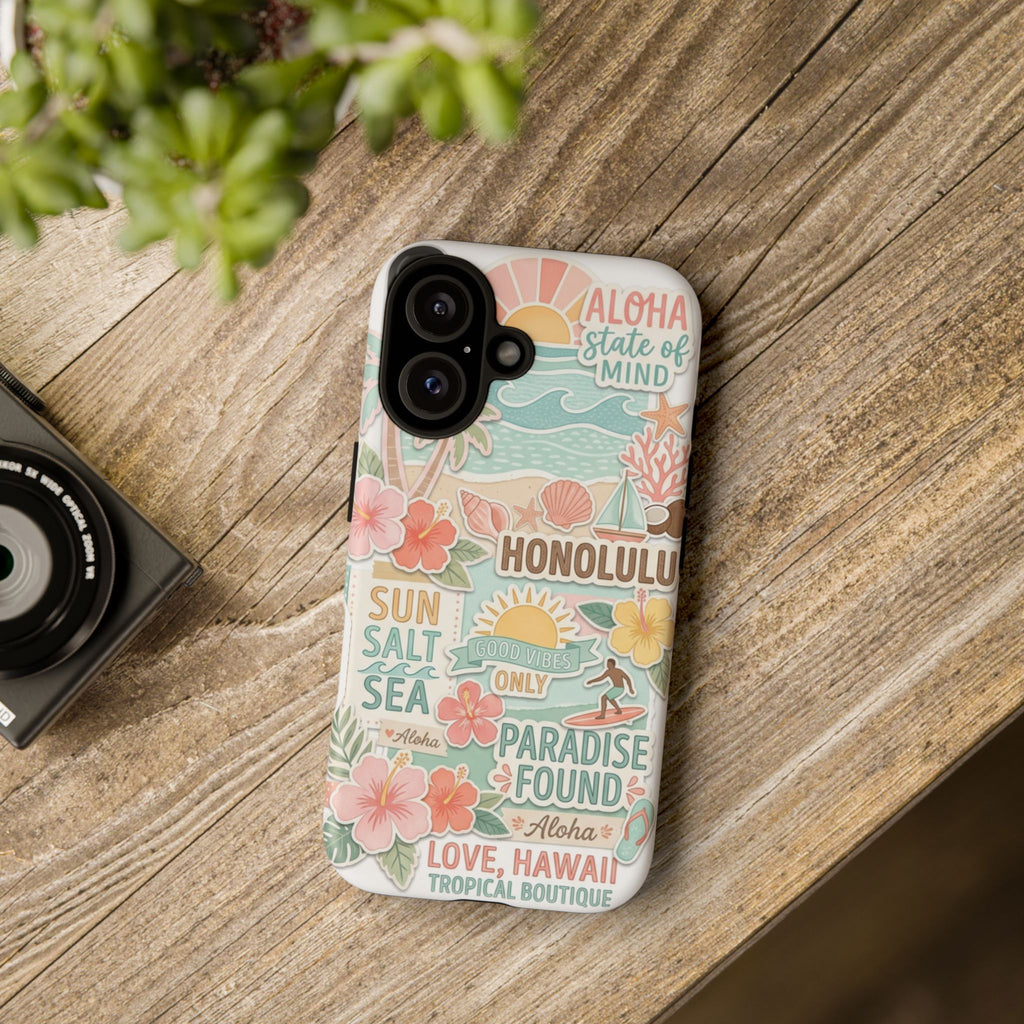 Hawaii Beach Collage Phone Case | Tropical Honolulu Floral Paradise