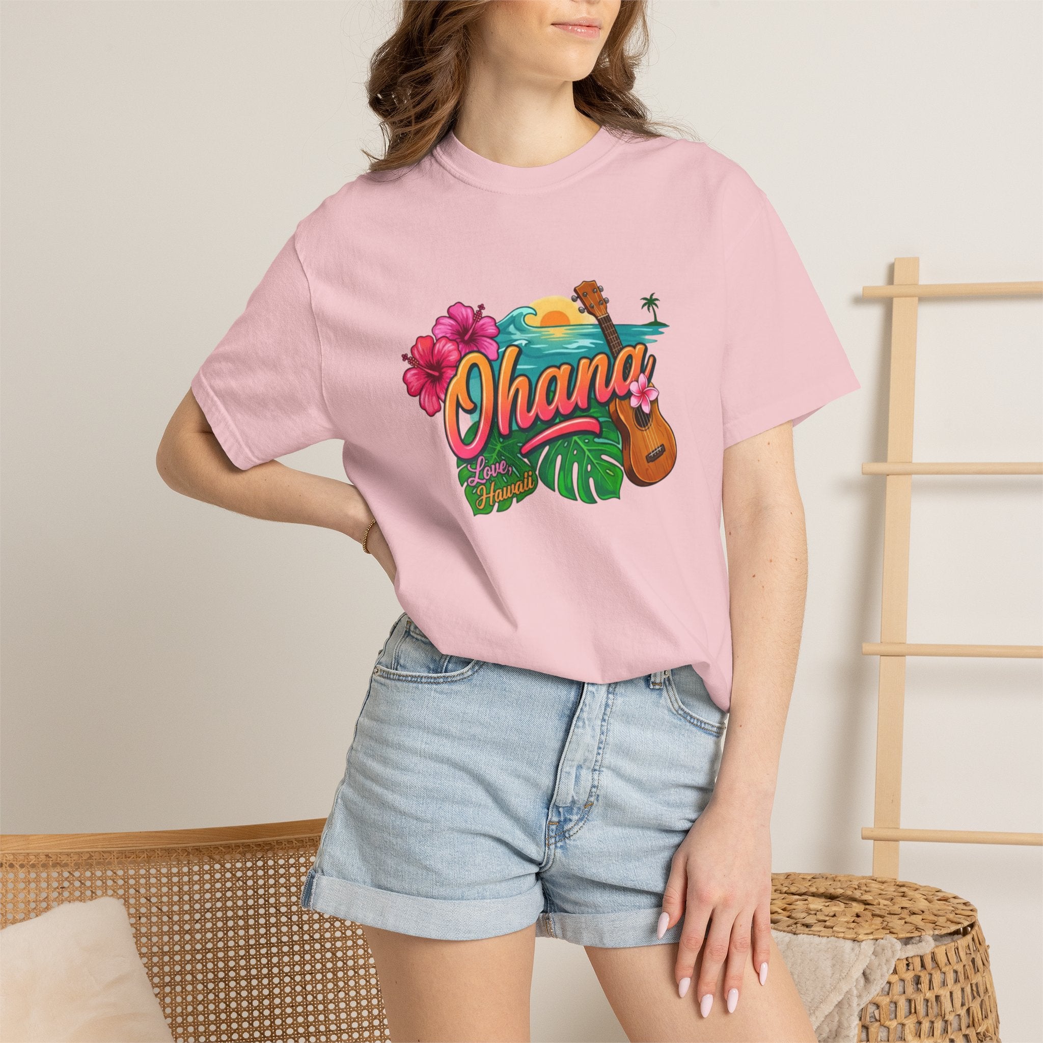 Ohana Tropical Sunset Tee-Love, Hawaii Collection