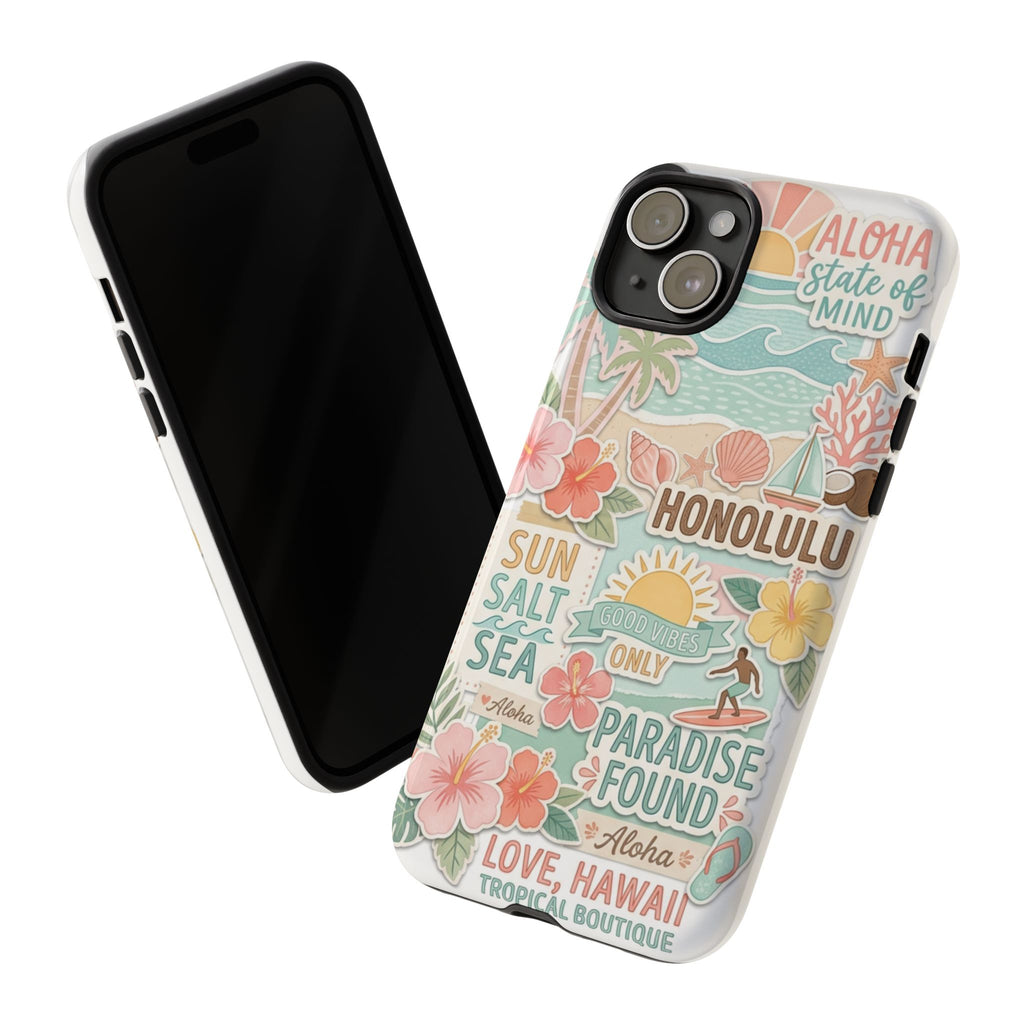 Hawaii Beach Collage Phone Case | Tropical Honolulu Floral Paradise