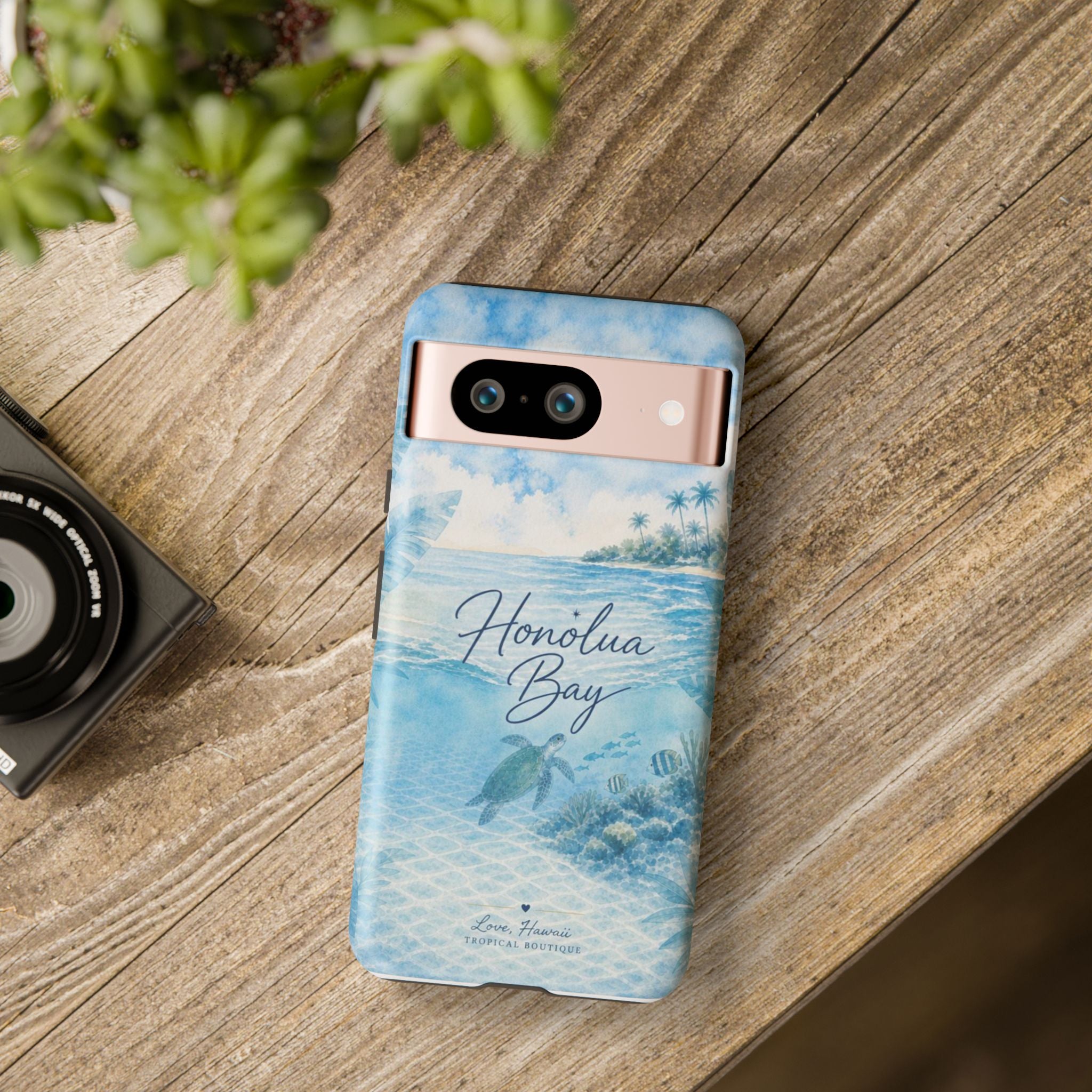 Honolua Bay Hawaii Tough Case | Sea Turtle Ocean Art | Tropical Watercolor Phone Cover