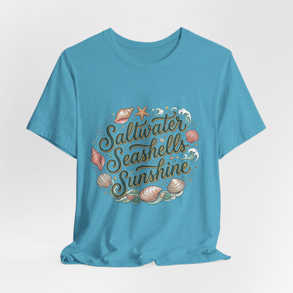 Saltwater Seashells Sunshine T-Shirt — Beachy Coastal Graphic Tee
