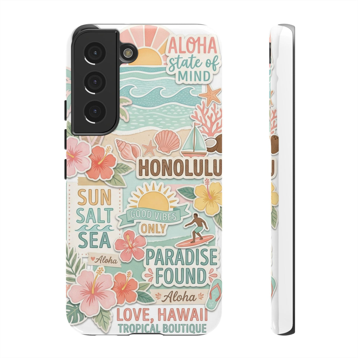 Hawaii Beach Collage Phone Case | Tropical Honolulu Floral Paradise