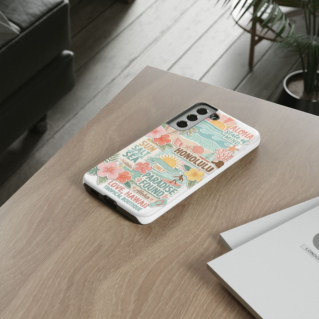 Hawaii Beach Collage Phone Case | Tropical Honolulu Floral Paradise