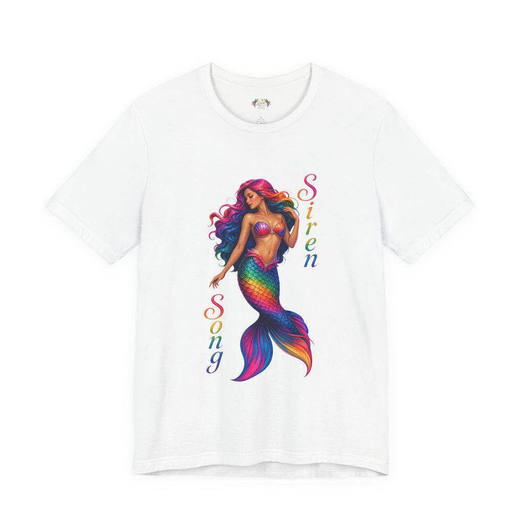 Rainbow Mermaid Siren Song Tee | Colorful Mermaid Illustration T-Shirt