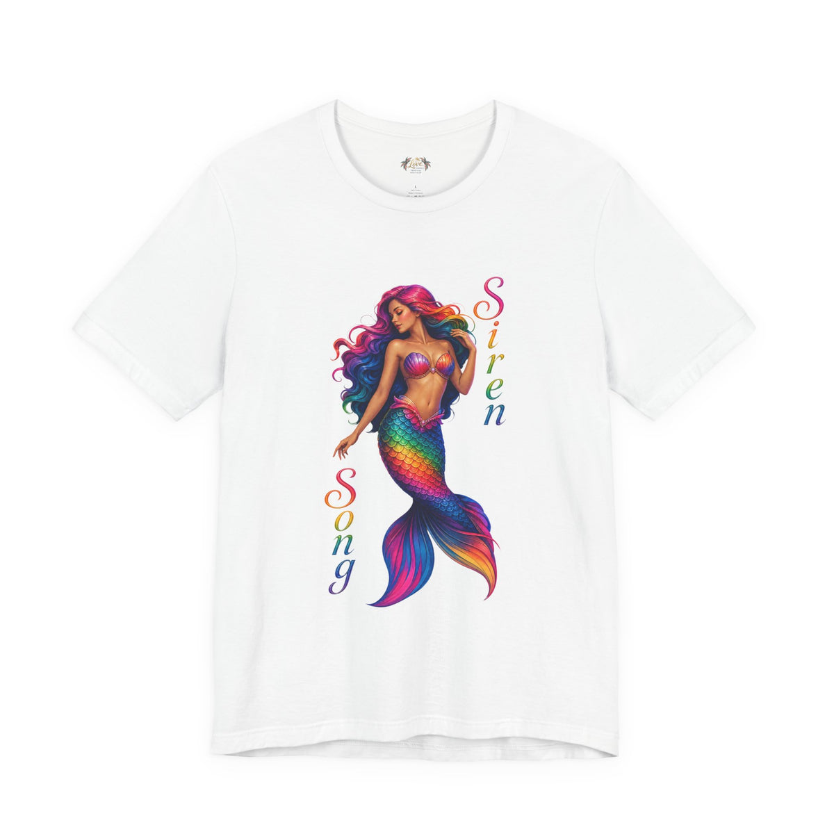 Rainbow Mermaid Siren Song Tee | Colorful Mermaid Illustration T-Shirt