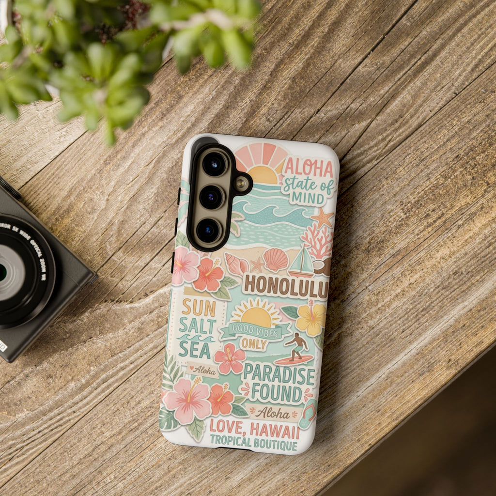 Hawaii Beach Collage Phone Case | Tropical Honolulu Floral Paradise