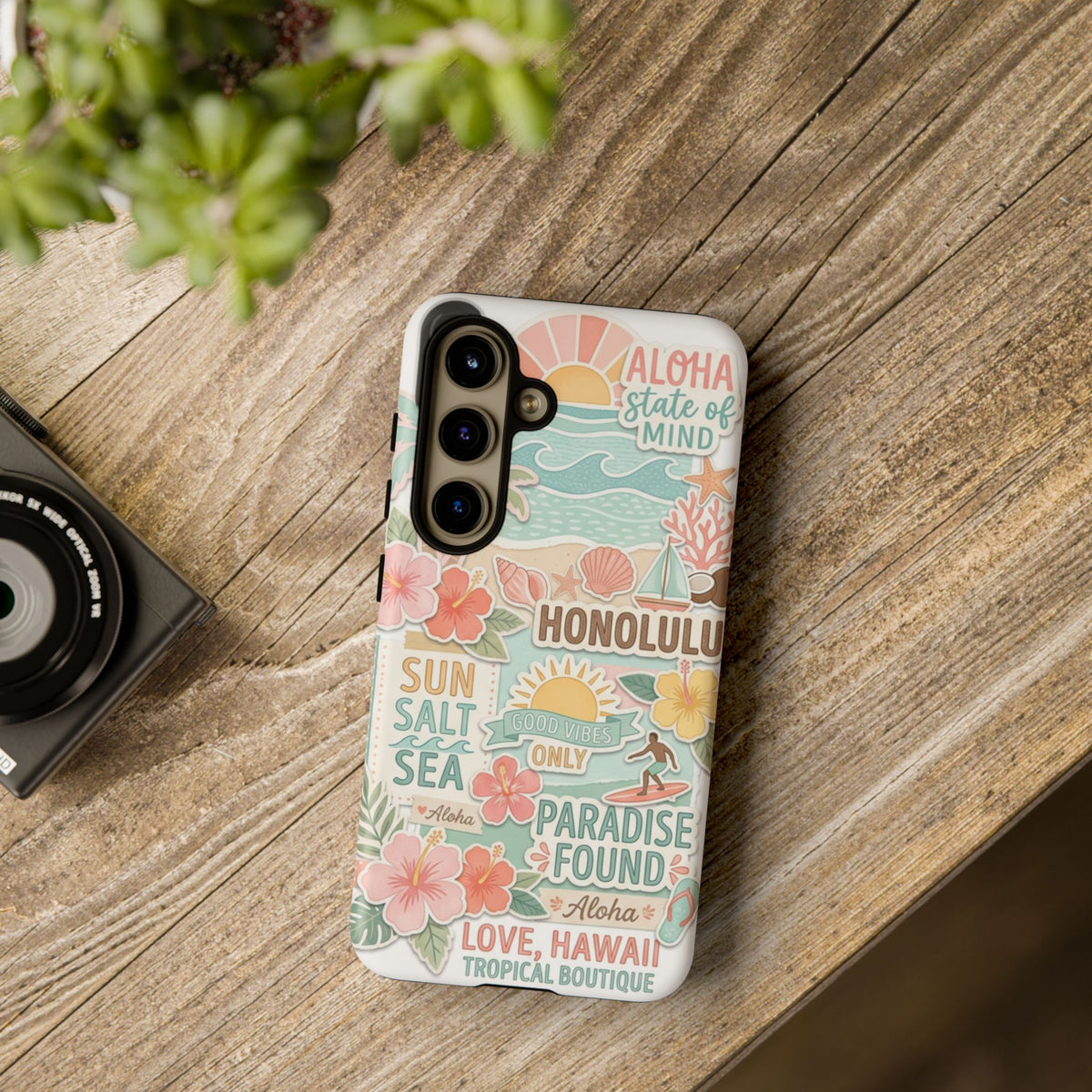 Hawaii Beach Collage Phone Case | Tropical Honolulu Floral Paradise