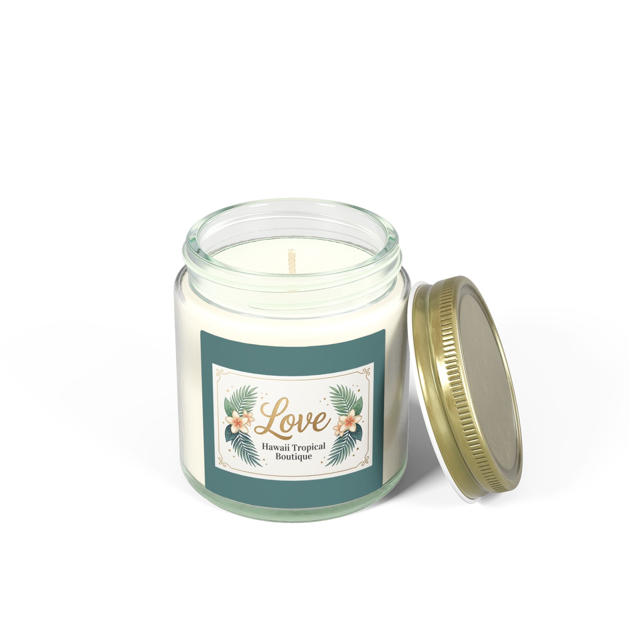 Coconut Apricot Scented Candle — Tropical Boutique Soy Jar (4oz or 9oz)-Love, Hawaii Home Collection