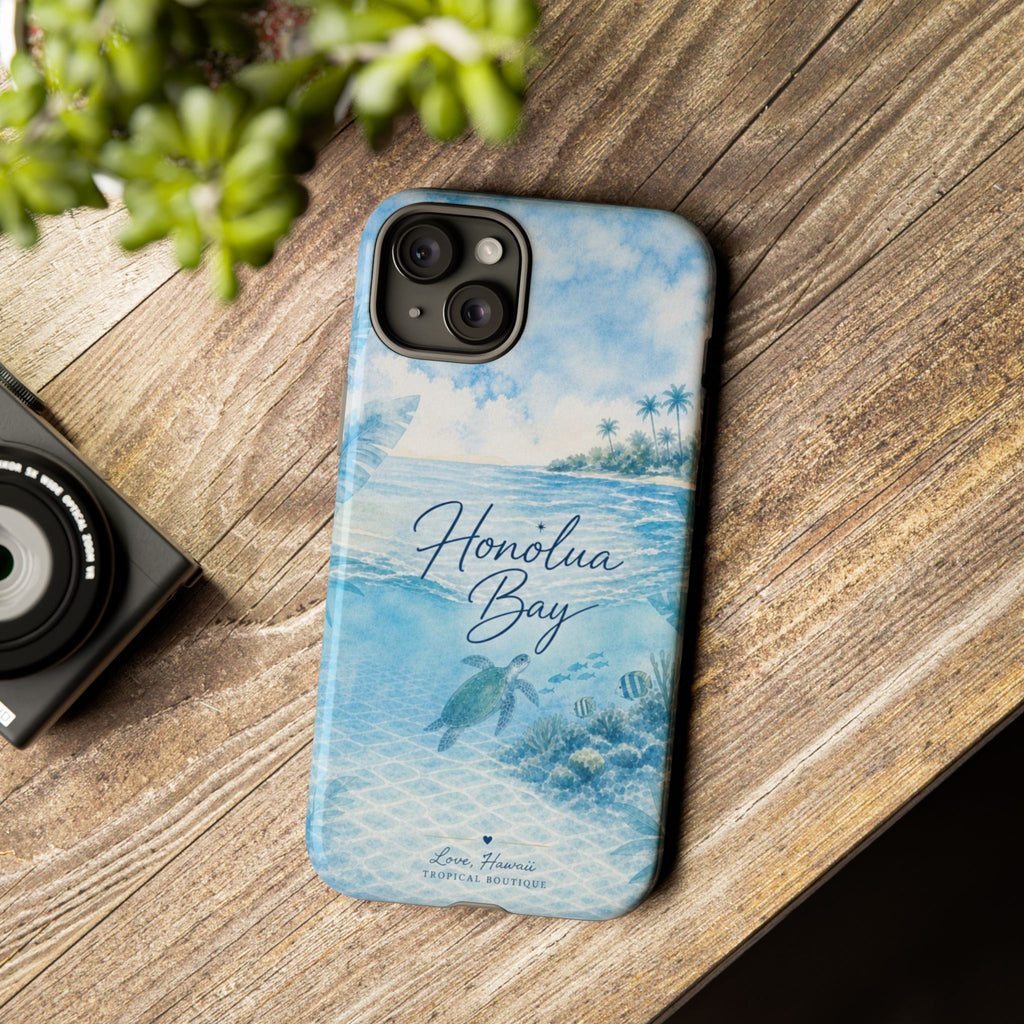 Honolua Bay Hawaii Tough Case | Sea Turtle Ocean Art | Tropical Watercolor Phone Cover