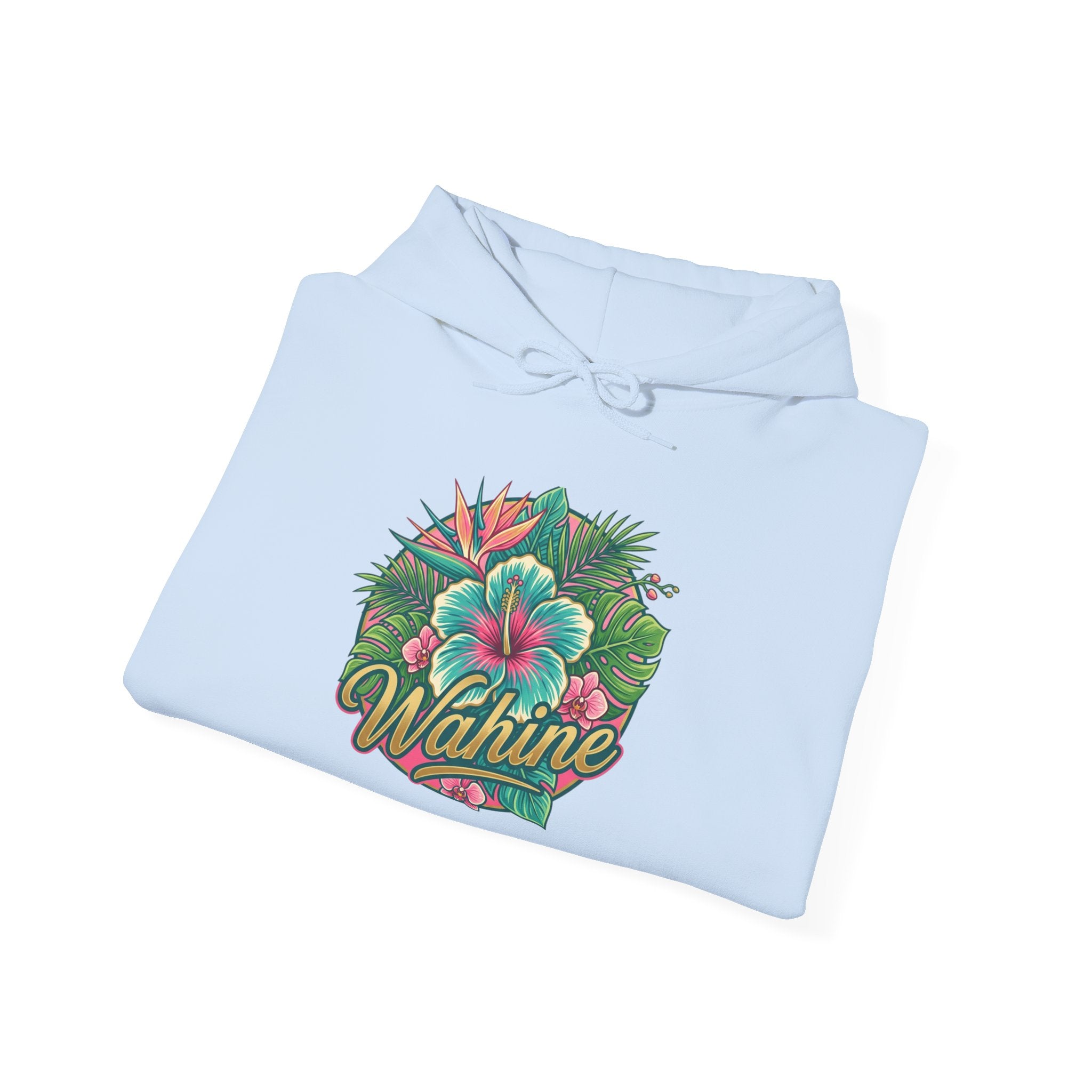 Wahine Tropical Floral Design Hoodie | Hawaiian Hibiscus Palm Leaves