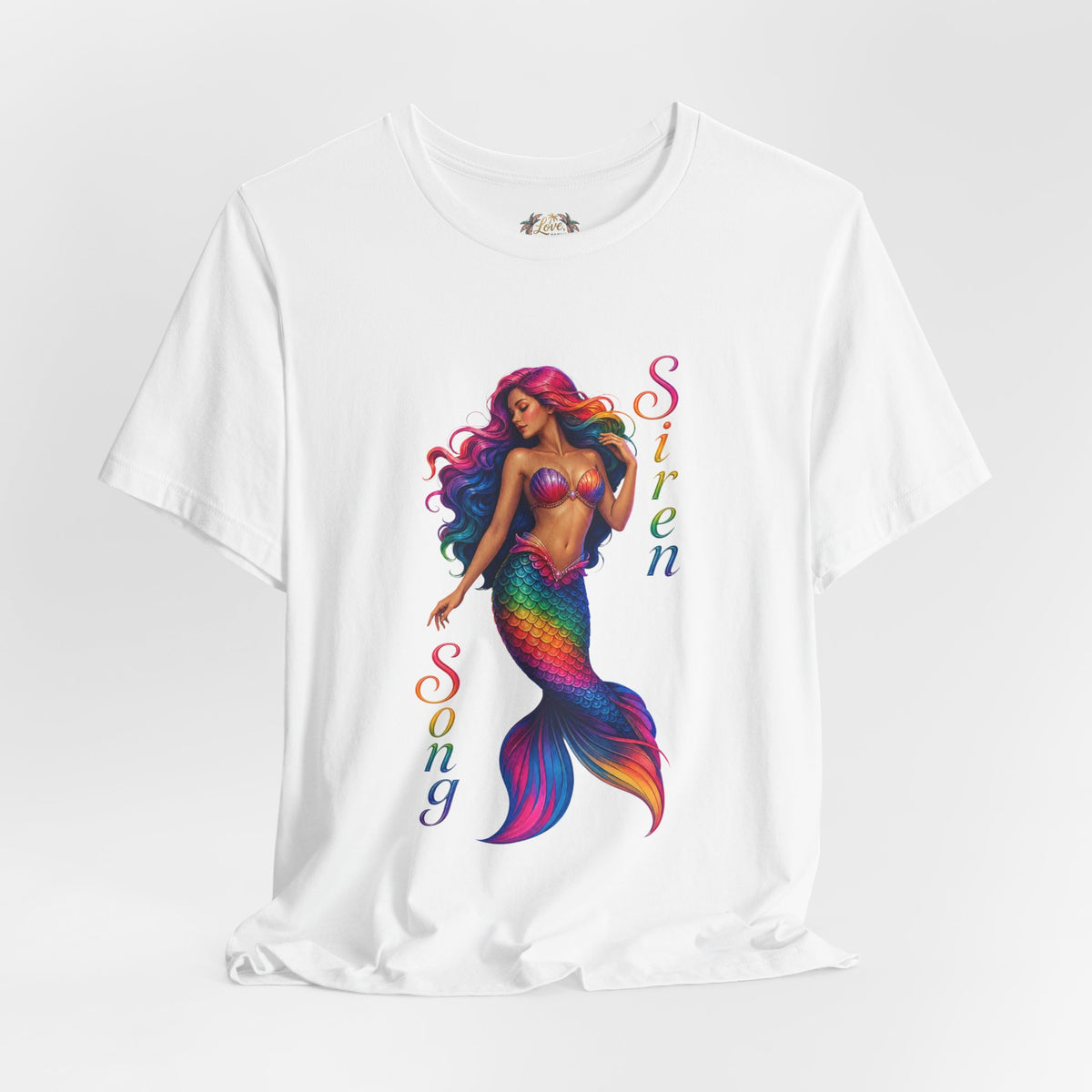 Rainbow Mermaid Siren Song Tee | Colorful Mermaid Illustration T-Shirt