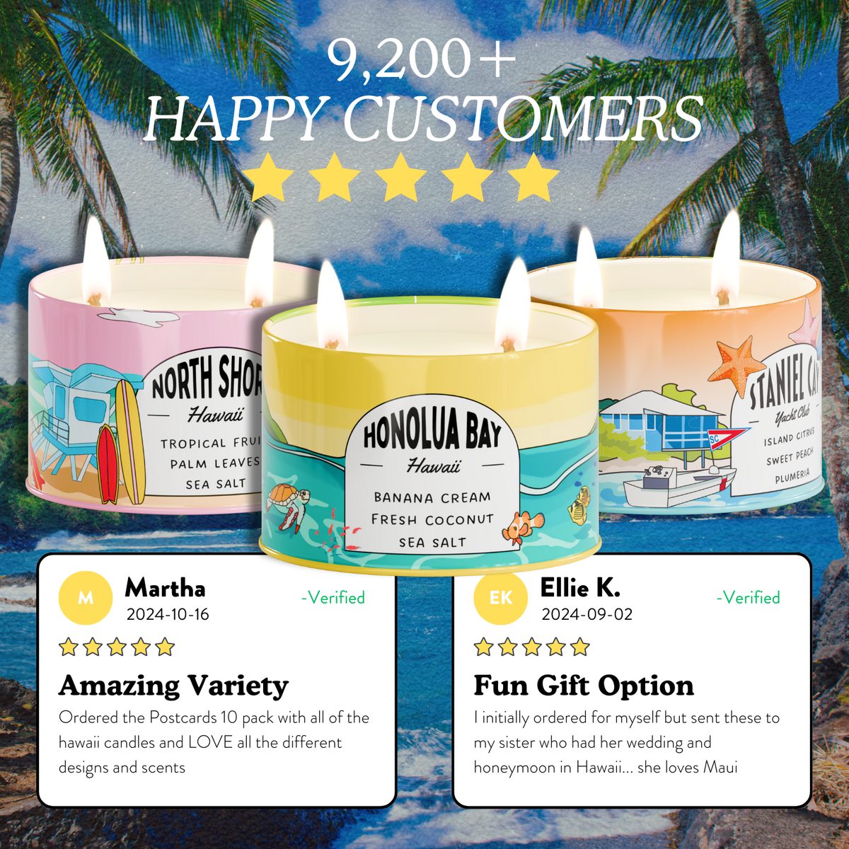 Mele Kalikimaka Holiday Candle – Island Pine Scent, Hawaiian Christmas Decor, Tropical Gift Candle