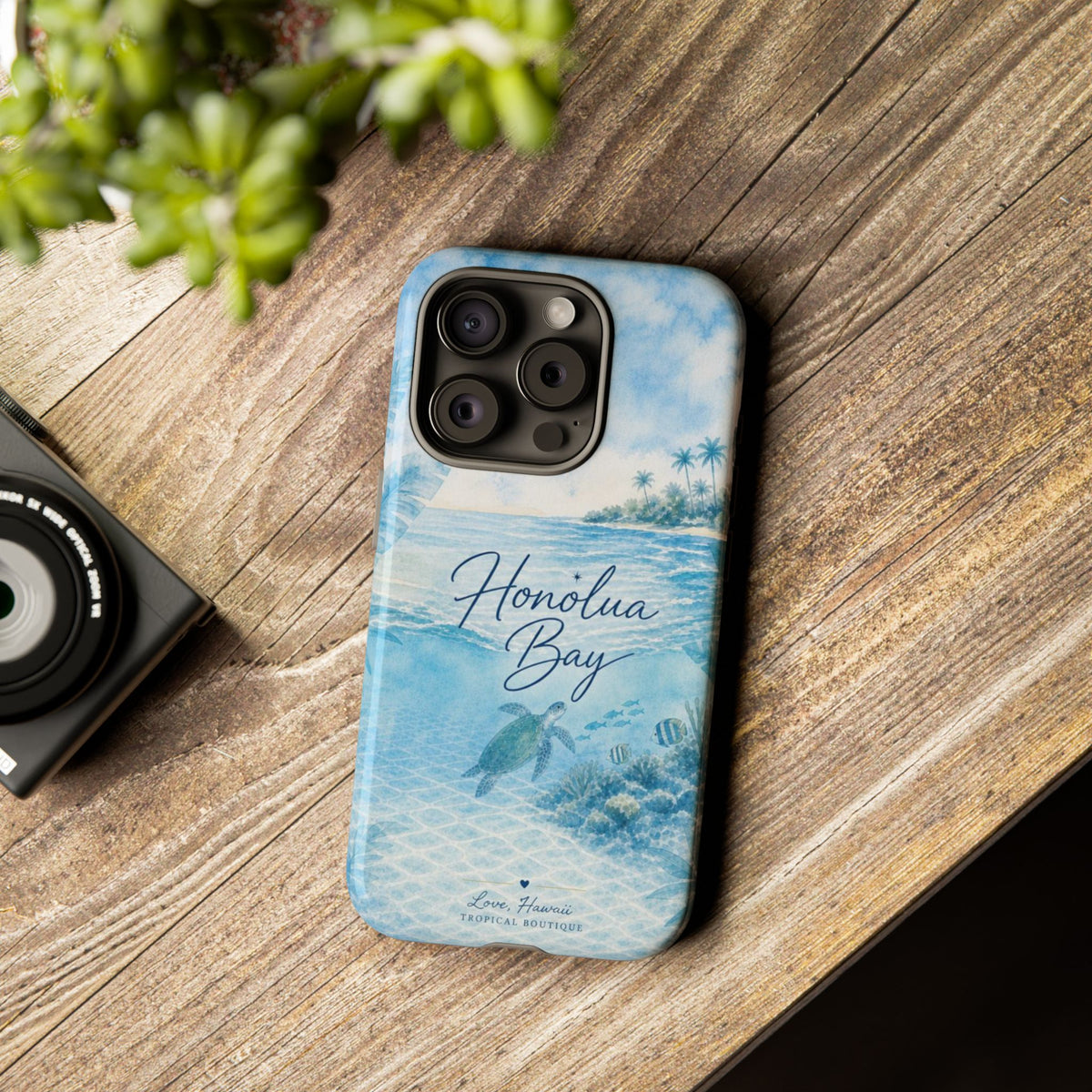 Honolua Bay Hawaii Tough Case | Sea Turtle Ocean Art | Tropical Watercolor Phone Cover