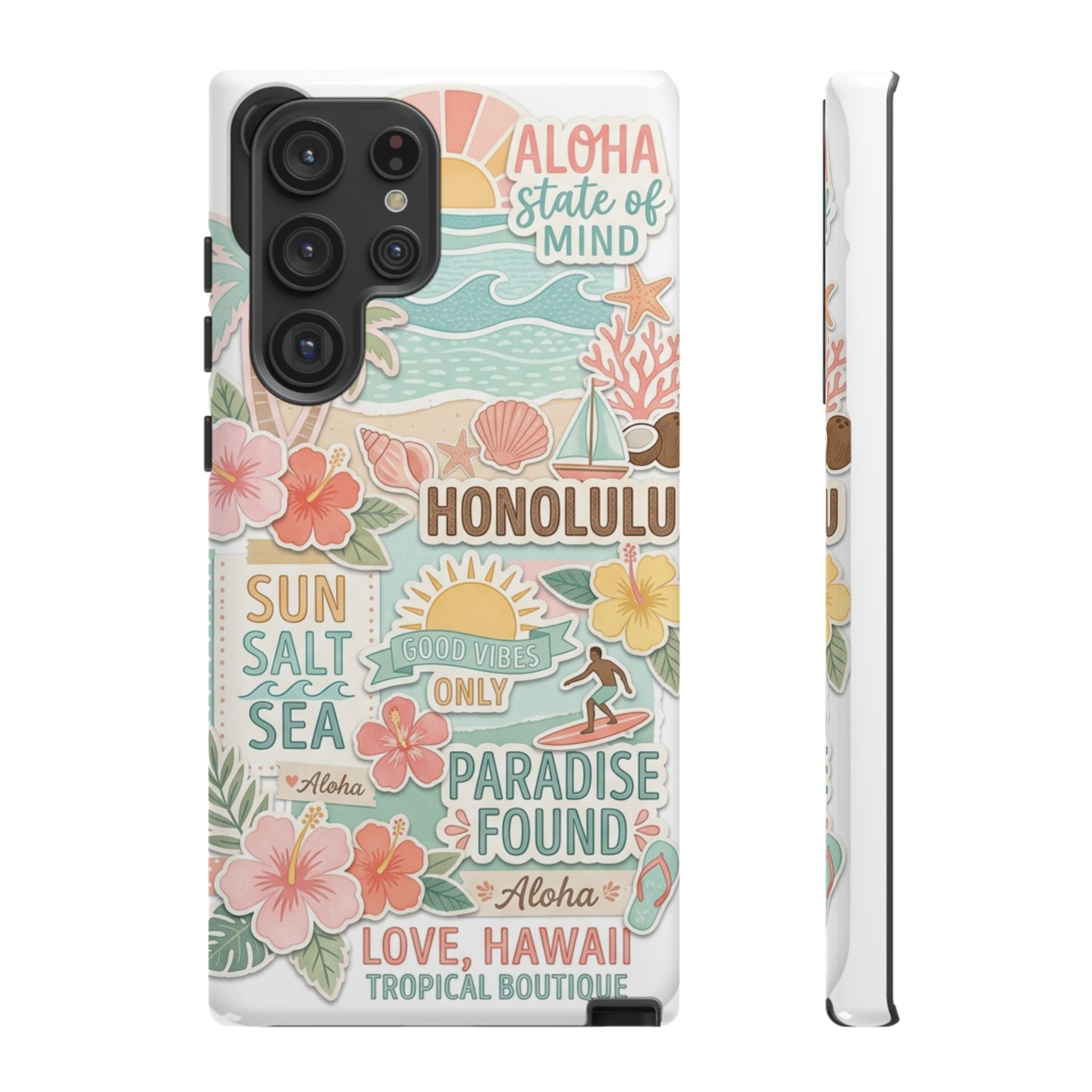 Hawaii Beach Collage Phone Case | Tropical Honolulu Floral Paradise