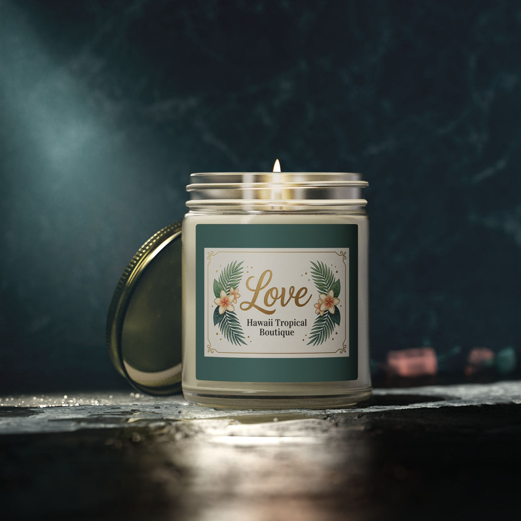 Coconut Apricot Scented Candle — Tropical Boutique Soy Jar (4oz or 9oz)-Love, Hawaii Home Collection