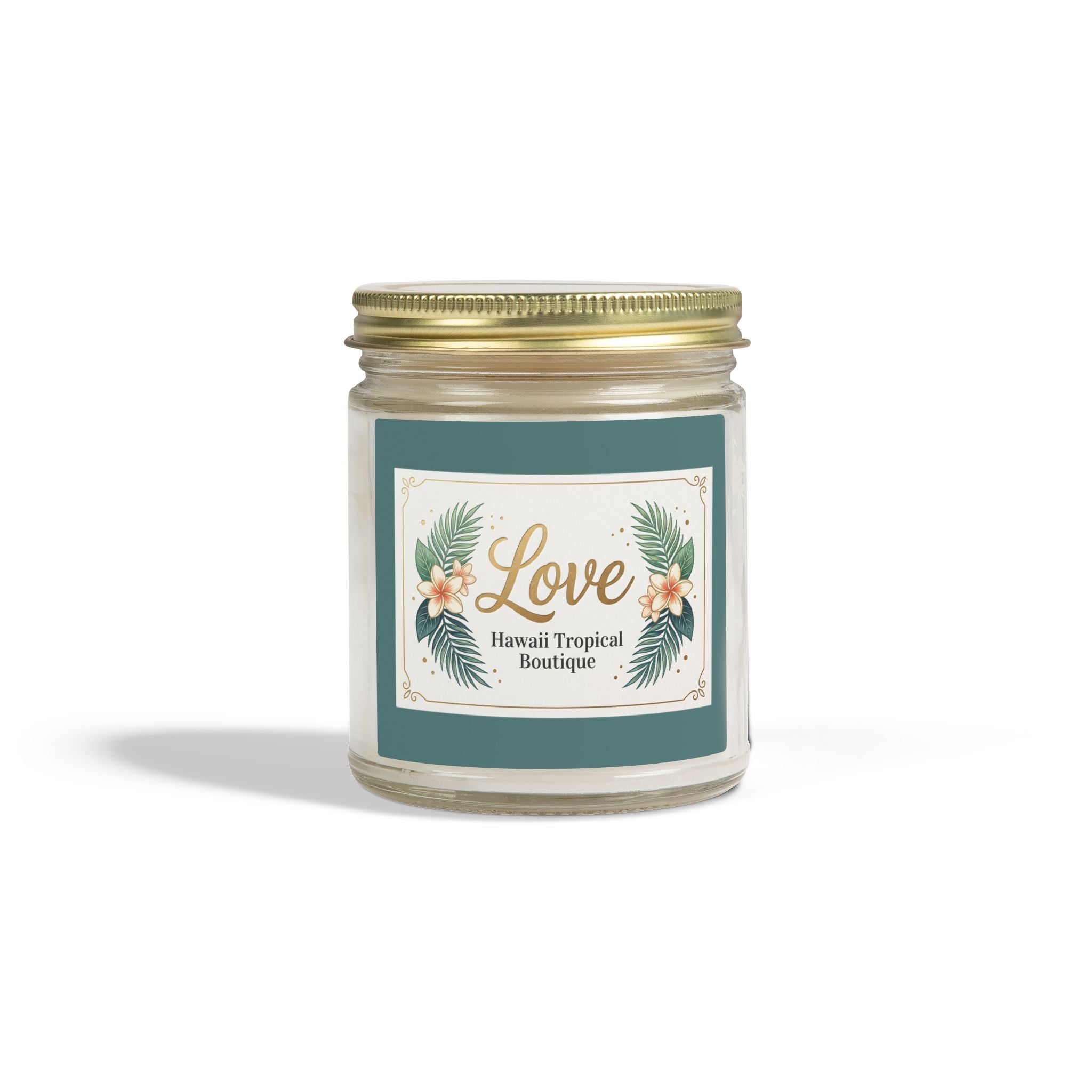 Coconut Apricot Scented Candle — Tropical Boutique Soy Jar (4oz or 9oz)-Love, Hawaii Home Collection