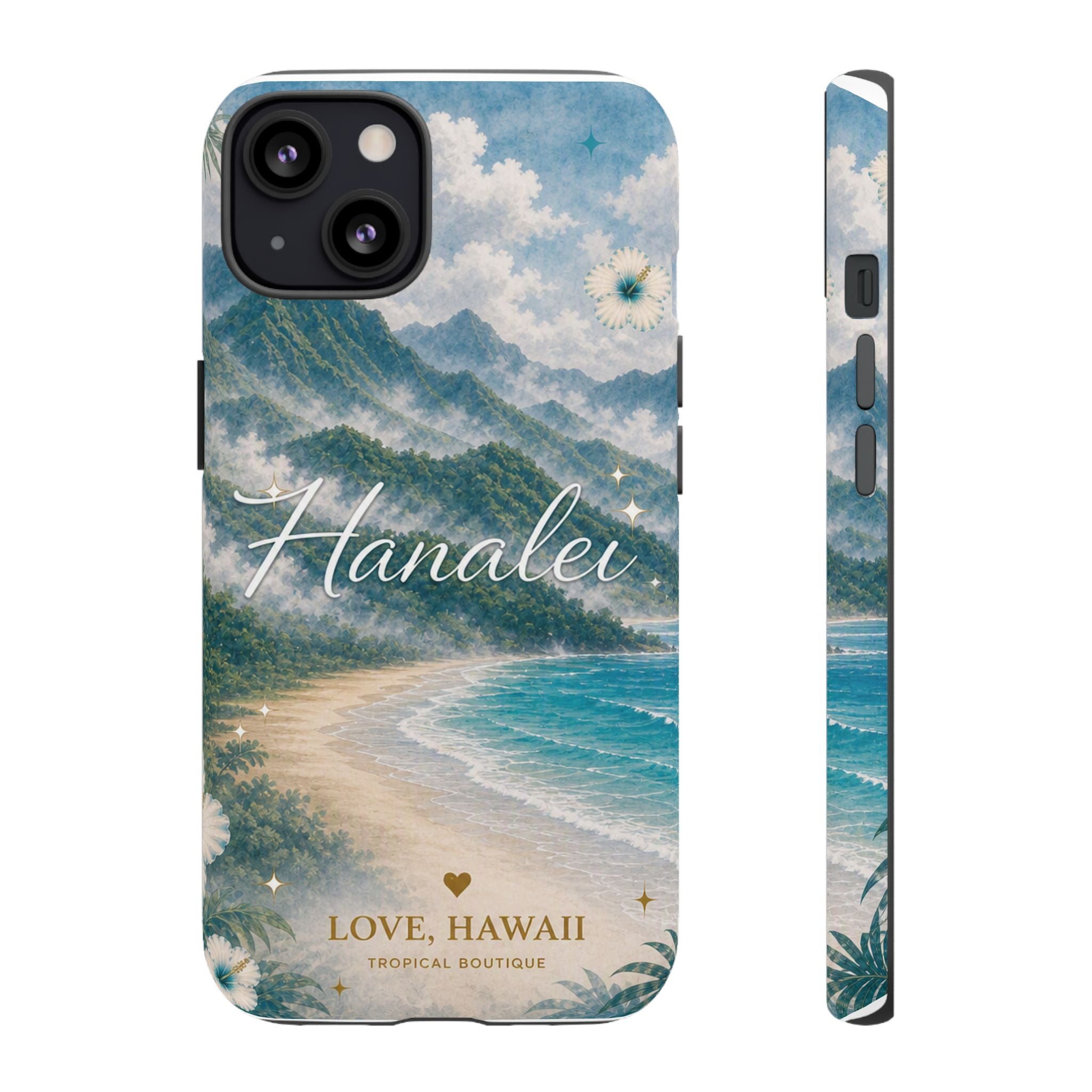 Hanalei Coastal Mist Hawaii Phone Case| Watercolor Tropical Art Tough Case, Love Hawaii Boutique Gift