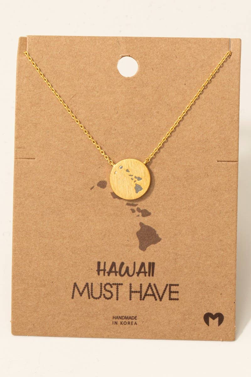 Hawaii Islands Coin Necklace – Gold