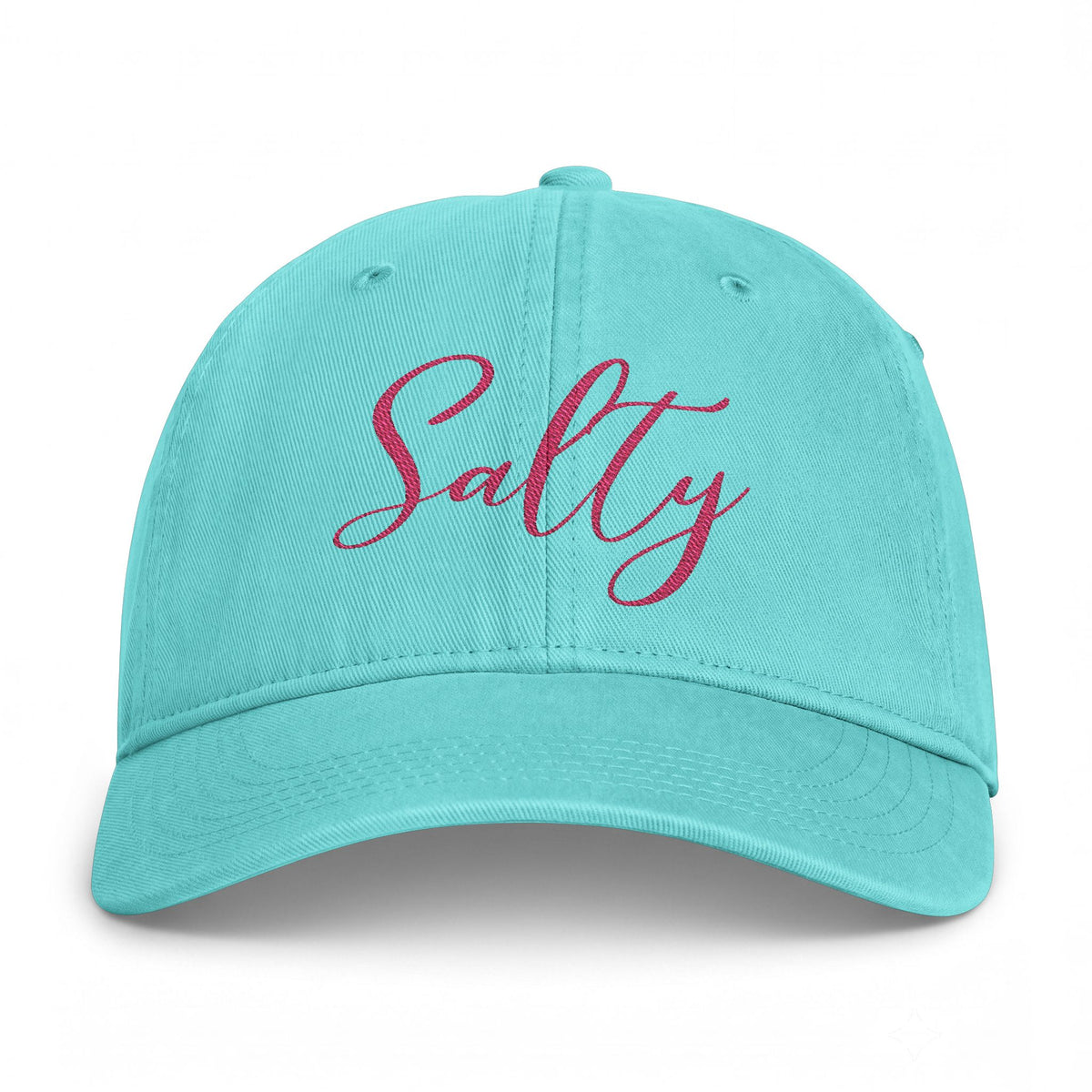Salty script cap | Baseball Hat, Coastal Beach Lettering