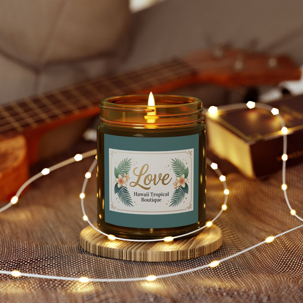 Coconut Apricot Scented Candle — Tropical Boutique Soy Jar (4oz or 9oz)-Love, Hawaii Home Collection