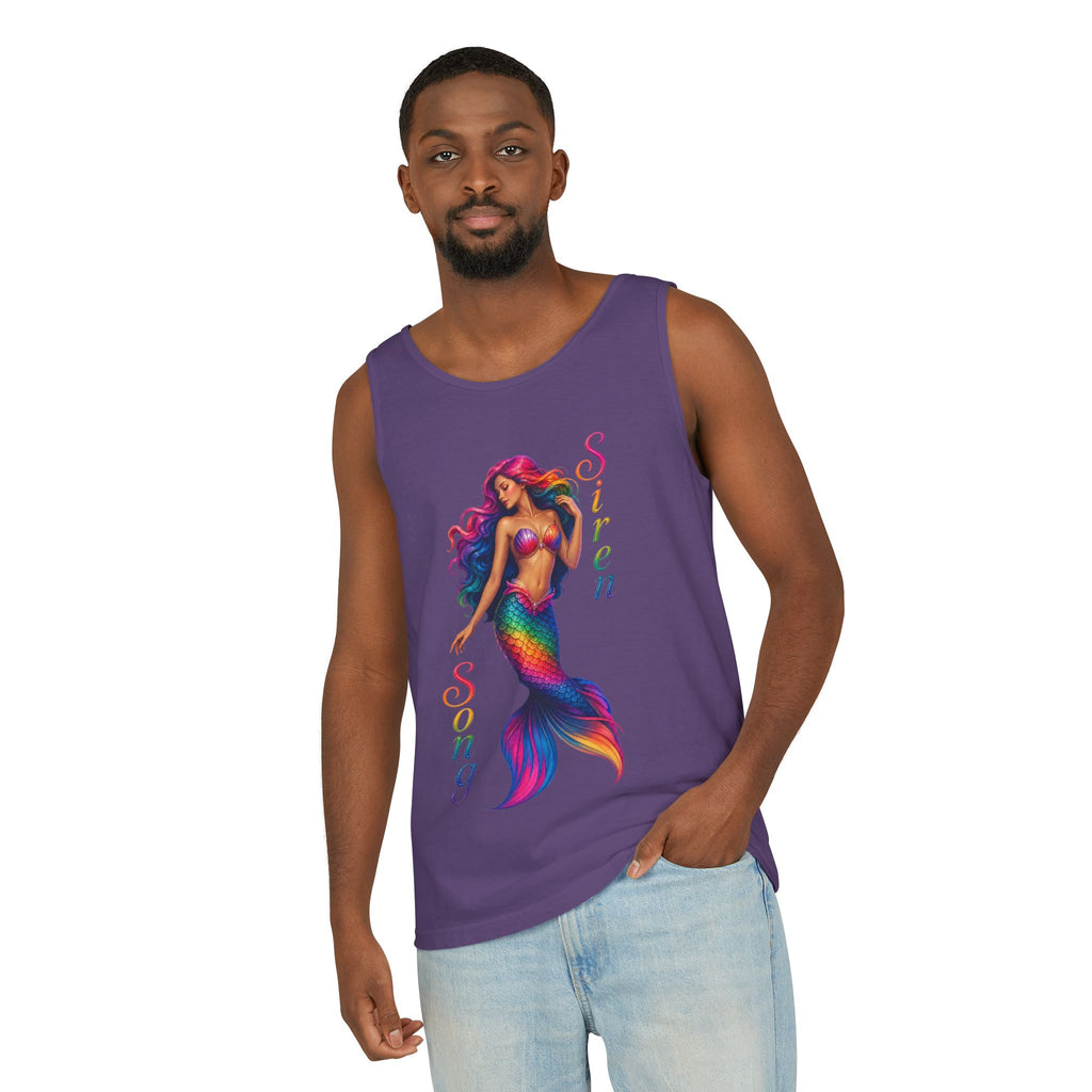 Mermaid Siren Tank Top — Rainbow 'Song' Graphic Beach Tank