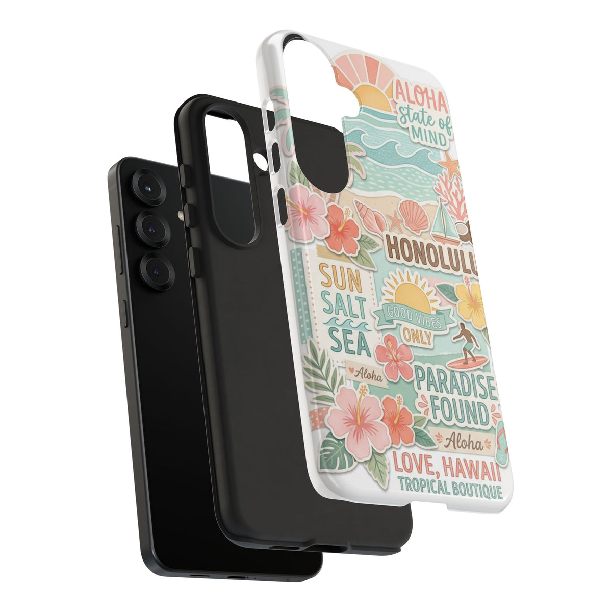 Hawaii Beach Collage Phone Case | Tropical Honolulu Floral Paradise