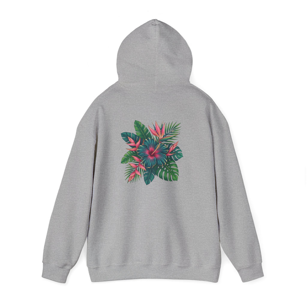 Wahine Tropical Floral Design Hoodie | Hawaiian Hibiscus Palm Leaves