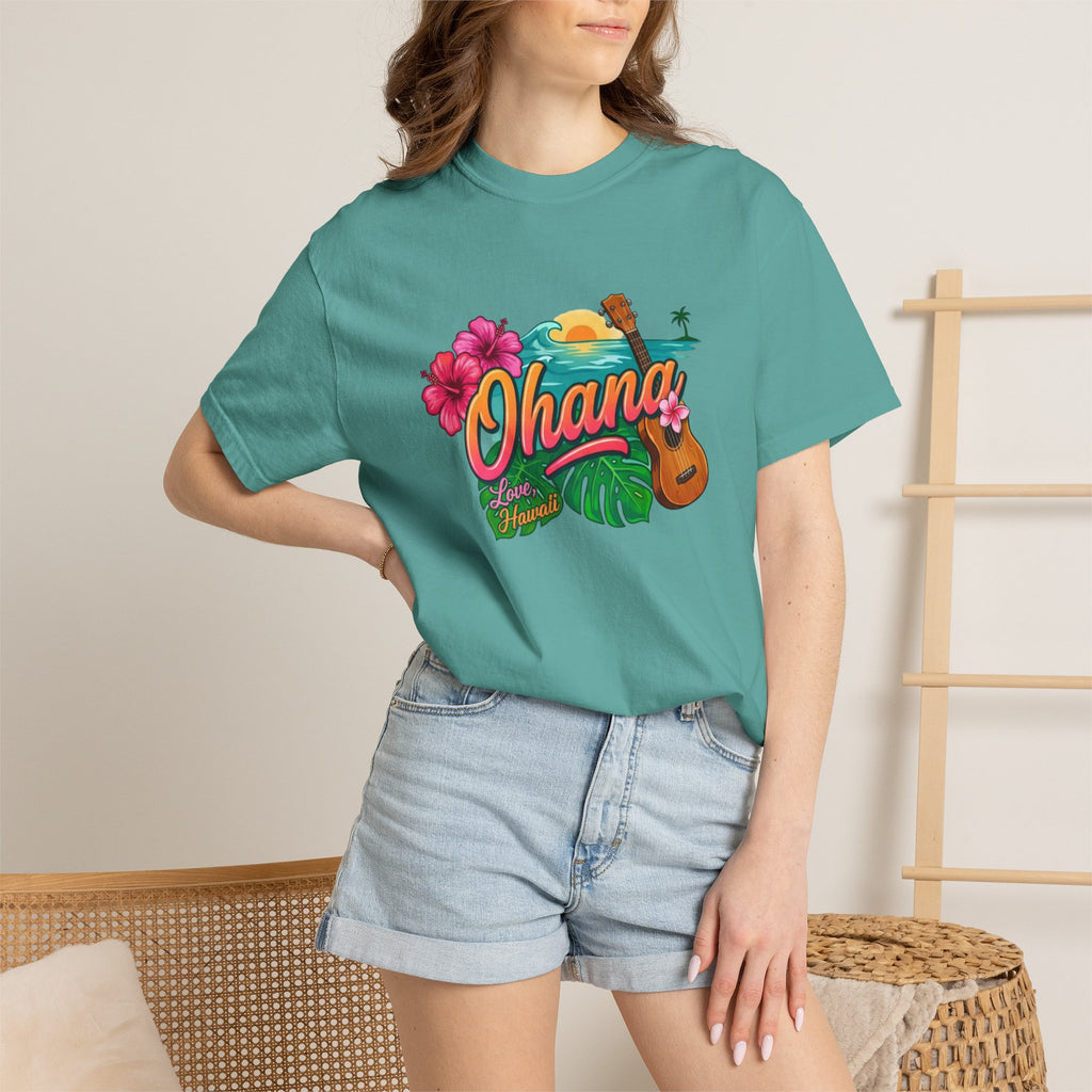 Ohana Tropical Sunset Tee-Love, Hawaii Collection